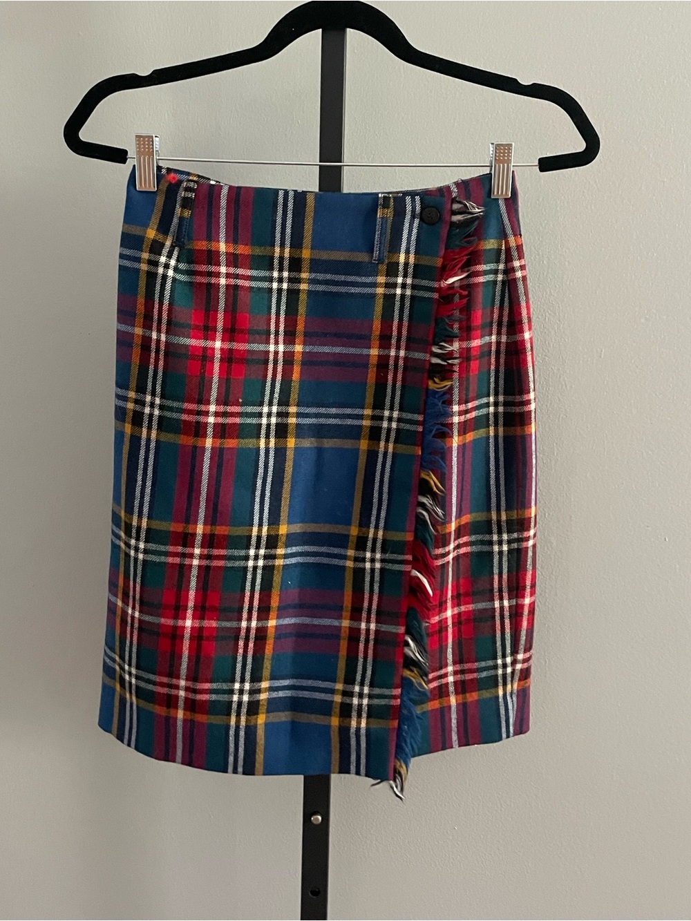 Breeches Vintage Tartan Plaid 100% Wool Wrap Skirt/Kilt Size 4